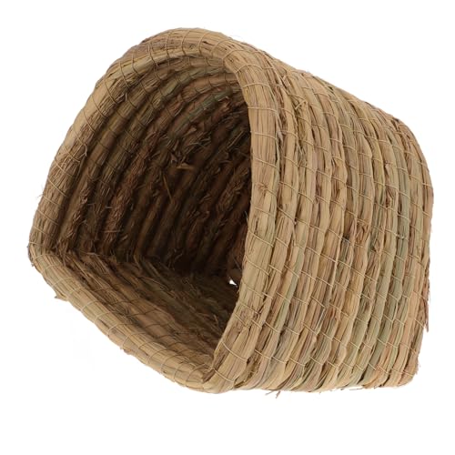 FUTUREORYY Straw Woven Kleintiernest für Hamster und Hühner Semienclosed Schlafnest aus Natürlichem Stroh Gemütliches Legenest für Meerschweinchen und Kleine Nager Rustikales Haustier von FUTUREORYY