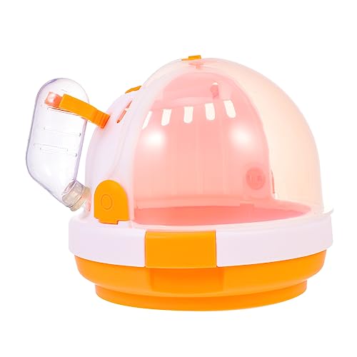 FUTUREORYY Tragbarer Hamsterkäfig aus Robustem Material Reise Hamsterhaus für Kleine Haustiere mit Hoher Luftzirkulation und Sicherem Transport für Ausflüge und Reisen Orange von FUTUREORYY
