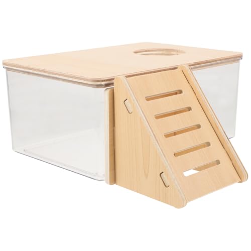 FUTUREORYY Transparente Hamster Sandbadbox für Rennmäuse Praktischer Sandbadbehälter mit Holzleiter zu Reinigen und Platzsparend für Pflege Kleiner Haustiere FUTUREORYY Transparente Hamster Sandbadbox für Rennmäuse Praktischer Sandbadbehälter mit Holzleiter zu Reinigen und Platzsparend für Pflege Kleiner Haustiere von FUTUREORYY