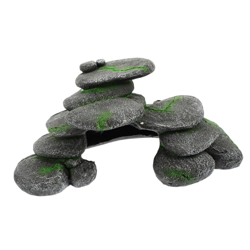 FUTUREORYY Turtle Basking Platform mit Realistischem Stein Design Schildkrötenversteck und Rampe für Aquarium Reptilienversteck und Terrarien Dekoration Geeignet für Wasserschildkröten und von FUTUREORYY