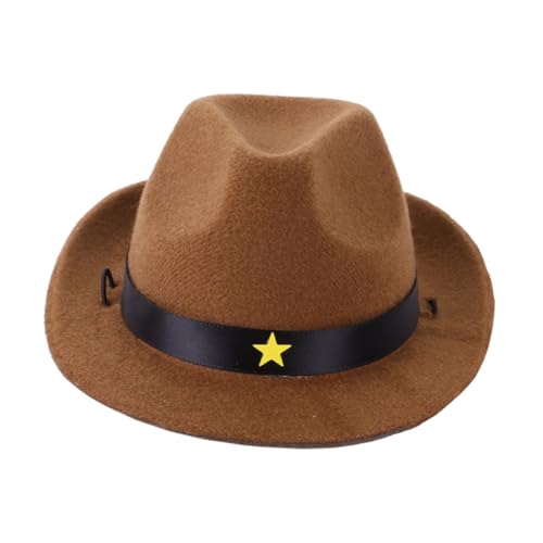 FUTUREORYY Verschleißfester Hundehut Welpen cowboymütze mit Fünf Stern dekor für Katzen und Hunde Dekoratives Pet Accessoire für Partys und Alltag Braune Stylische Haustiermütze FUTUREORYY Verschleißfester Hundehut Welpen cowboymütze mit Fünf Stern dekor für Katzen und Hunde Dekoratives Pet Accessoire für Partys und Alltag Braune Stylische Haustiermütze von FUTUREORYY