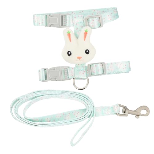 FUTUREORYY Verstellbares Katzengeschirr mit Leine Cartoon Rabbit Design Leichtes Nylon Ausbruchsicher Bequem für Kleine Katzen Grün Sicherer Haustier haltegurt für Outdoor spaziergänge FUTUREORYY Verstellbares Katzengeschirr mit Leine Cartoon Rabbit Design Leichtes Nylon Ausbruchsicher Bequem für Kleine Katzen Grün Sicherer Haustier haltegurt für Outdoor spaziergänge von FUTUREORYY