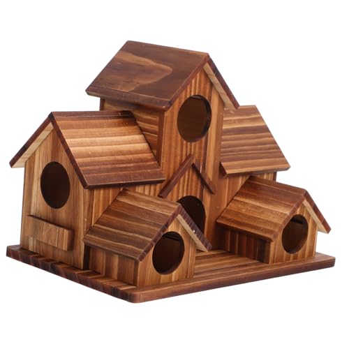 FUTUREORYY Vogelnest-Ornamente aus Holz Sittich Nest Vogelhütte Vogelhäuschen für Wildvögel intelligenter Vogelhäuschen Kolibri-Vogelhaus Sparrow Bird House hölzern Coffee von FUTUREORYY