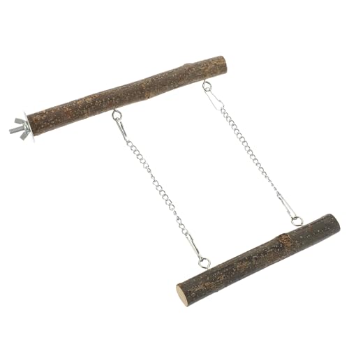 FUTUREORYY Vogelspielzeug Holz Schaukel für Wellensittiche und Papageien Stabiles Vogel klettersitzgestell Natürlicher Holzvogelstand für Kleine Vögel Wie Nymphensittiche und Kanarienvögel von FUTUREORYY