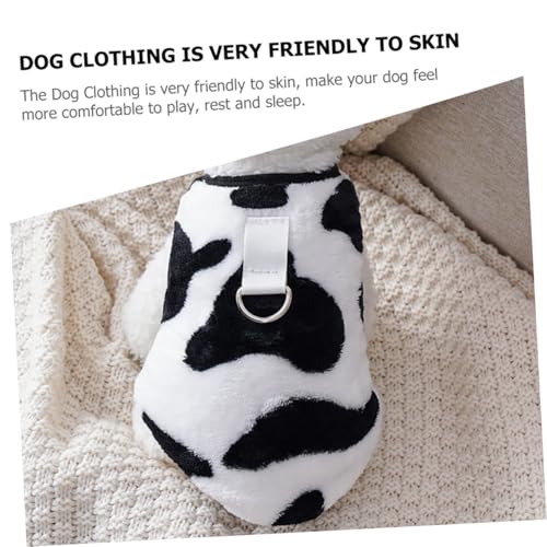 FUTUREORYY Warmer Hundewintermantel aus Korallenfleece Dicke Weiche Haustierweste mit Kuhmuster Bequeme Hundekleidung für Kalte Tage Modisches Outfit für Kleine und Mittelgroße Hunde von FUTUREORYY