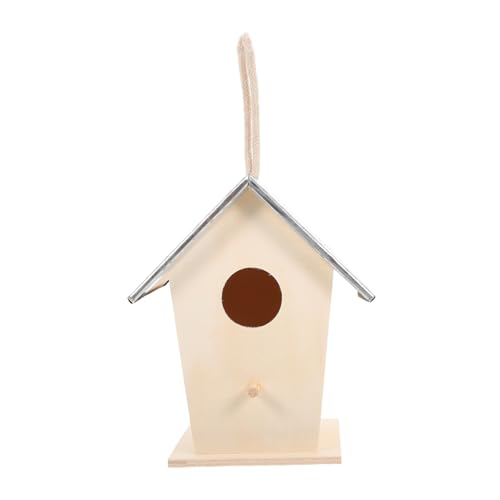 FUTUREORYY Wetterfestes Holz vogelhaus mit Metallverstärkung Regensicherer Nistkasten für Sperlinge und Gartenvögel zum Aufhängen im Garten für Vielfältige Vogelarten und Dekorative von FUTUREORYY