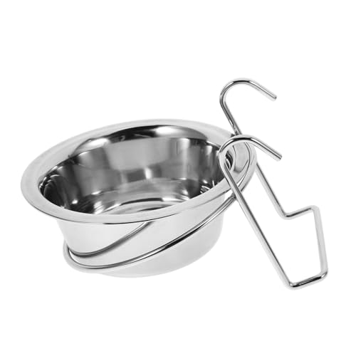 FUTUREORYY hängender Hundenapf modern montiert Futternapf für Hunde Käfig Schüssel Fütterung groß hängende Haustierschüssel Futternäpfe für Katzen Rostfreier Stahl Silver von FUTUREORYY