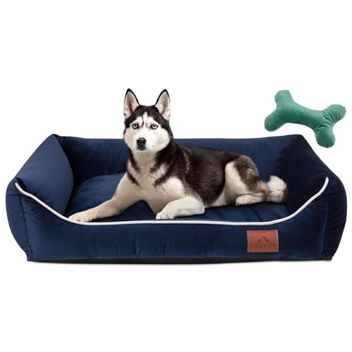 FUUFEE Hundebett L | Hundesofa für Große Hunde 100 x 80 cm | Waschbar Hundebett | Abnehmbarer Bezug Mit Reissverschluss | Ozeanblau FUUFEE Hundebett L | Hundesofa für Große Hunde 100 x 80 cm | Waschbar Hundebett | Abnehmbarer Bezug Mit Reissverschluss | Ozeanblau von FUUFEE