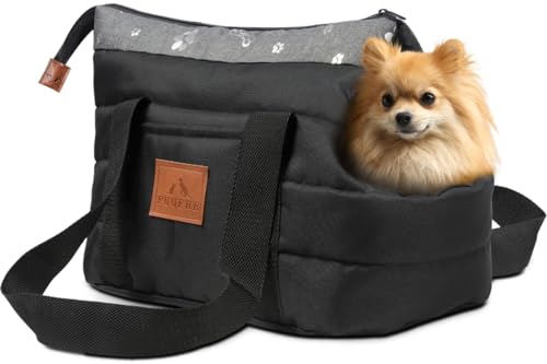 FUUFEE Transportbox Hund - Hundetragetasche Soft - Tier Tragetasche 35 x 25 x 20 cm | Reisetasche Klein für Haustiere mit Reißverschluss und Karabinerhaken von FUUFEE