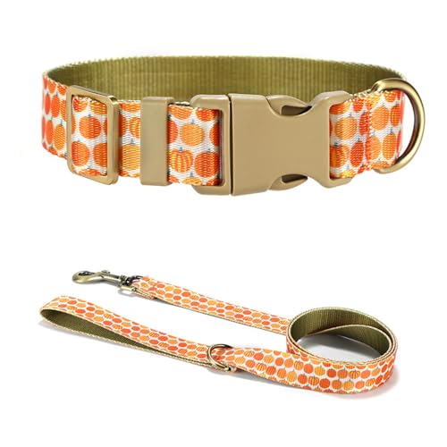 FUUGlan Hübsches Kürbis-Halsband, bequeme Hundeleine für Hunde, Erntethema von FUUGlan