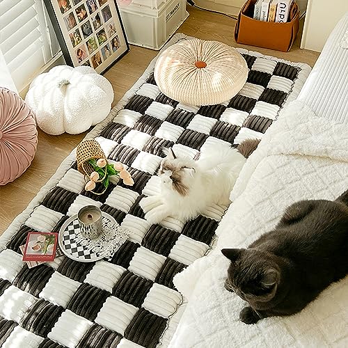Funny Fuzzy Hundedecke, cremefarben, groß, kariert, quadratisch, Haustiermatte, Bett, Couch, Bezug, stilvolle Hundedecken für große Hunde, weicher Hundebett-Bezug und Haustierdecke, lustiges Design Funny Fuzzy Hundedecke, cremefarben, groß, kariert, quadratisch, Haustiermatte, Bett, Couch, Bezug, stilvolle Hundedecken für große Hunde, weicher Hundebett-Bezug und Haustierdecke, lustiges Design von FUYAO