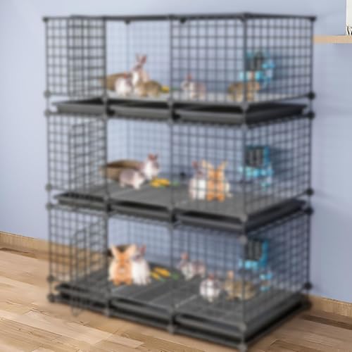 Mehrschichtiger Kaninchenstall Indoor Outdoor Haustierkäfig Mehrschichtiger Zuchthasenkäfig mit abnehmbarer herausziehbarer Schale, 111 x 39 x 142 cm Mehrschichtiger Kaninchenstall Indoor Outdoor Haustierkäfig Mehrschichtiger Zuchthasenkäfig mit abnehmbarer herausziehbarer Schale, 111 x 39 x 142 cm von FUYAO