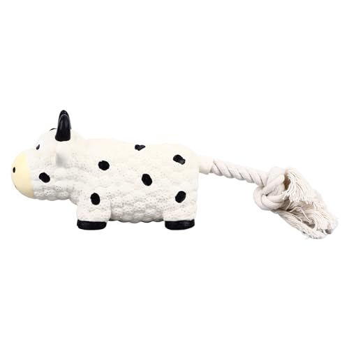 FUZHUI Latex-Hundespielzeug, einzigartiges Quietschspielzeug für interaktives Spielen im Innenbereich, langlebiges Kauspielzeug für kleine und mittelgroße Hunde (Cow) von FUZHUI