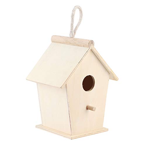 Hängendes Vogelhaus aus Holz für den Außenbereich – warme Brutbox mit Metall für einfachen Vogeleintritt, einzigartiges Haustierzubehör für Wellensittiche von FUZHUI