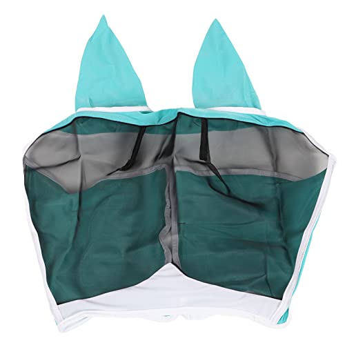 FUZHUI UV-schützende, Atmungsaktive Mesh-Fliegenmaske Für Pferde Mit Abnehmbarem Design Zum Schutz vor Fliegen(S2-Blau Grün) von FUZHUI