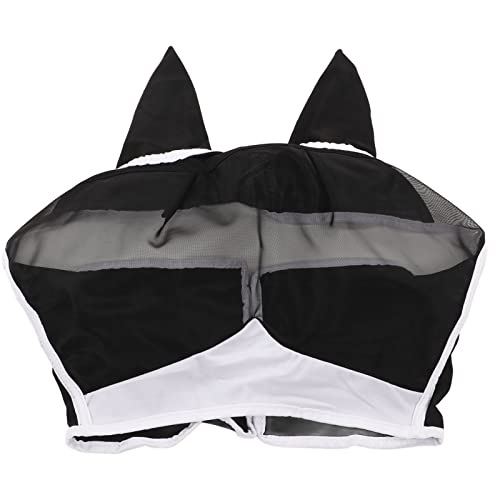 UV-schützende, Atmungsaktive Mesh-Fliegenmaske Für Pferde Mit Abnehmbarem Design Zum Schutz vor Fliegen(S3-Schwarz) von FUZHUI