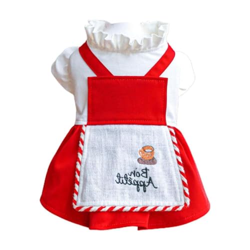 FUZYXIH Haustier Hundekleidung Kleines Haustier Prinzessin Rotes Kleid Bichon Kleider Welpen Pullover Vier Jahreszeiten Outfit Kleine Hunde Fotokleidung Heimtierbedarf Für Kleine Hunde Katzen Welpen von FUZYXIH