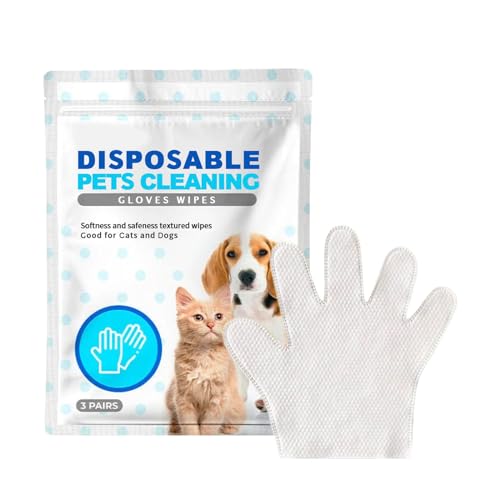 FUZYXIH Mehrere funktionelle Haustierpflege-Handschuhe Feuchttücher Vielseitige Haustier-Reinigungstücher bieten Massage für umfassende Haustierpflege Haustier-Ohrenpflege Fingertücher für Hunde von FUZYXIH