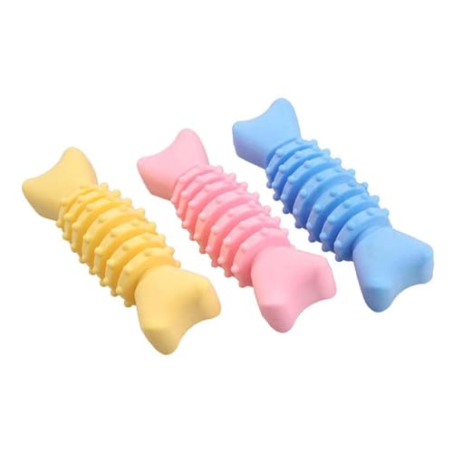 FUZYXIH Pet Chew Toy Soft Teething Bone Dog Teeth Clean TPR Fishbones Toy Aggressive Chewers Dog Interactive Biting Chewing Toy Dog Care All Breeds Of Dogs Toy von FUZYXIH
