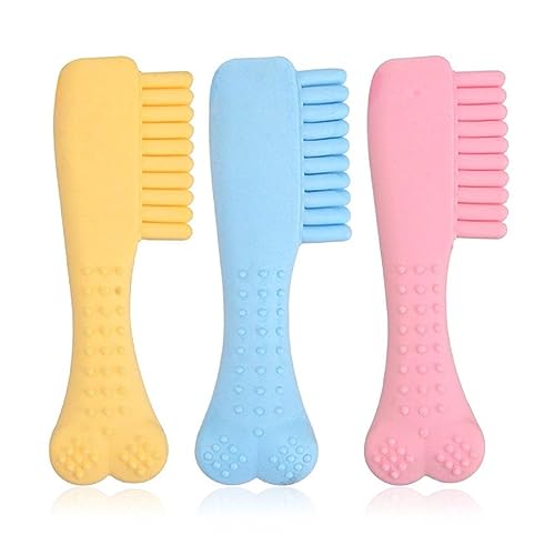 FUZYXIH Pet Dogs Toy Strong Hard Comb Shape Beißring Interaktives Silikon Hunde Molar Spielzeug Für Hunde Zahnreinigung Werkzeug Von Lebensmitteln Hunde Molar Spielzeug Einfache Reinigung Hunde Molar von FUZYXIH