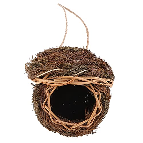 Hängender Vogel Naturgras handgewebte Kolibrihäuser für draußen großes Nest für Garten Fensterdekoration Vogelhaus von FUZYXIH