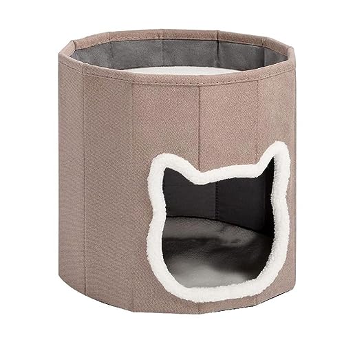 Katzenhöhle Kuschelhöhle Katzenhaus Ø35x Höhe 35cm Indoor Katzenzelt für Katzen Mini Hunde Höhle mit Waschbarer Matte Kleines Haustierhaus Haushalt Katzennest von FUZYXIH