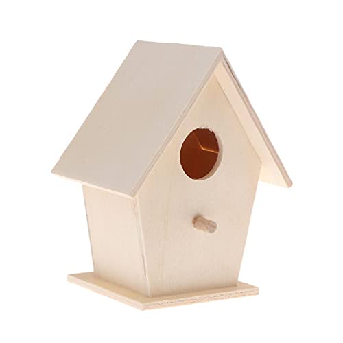 Vogelhaus aus Holz für Draußen zum Bemalen Vogel Nistkasten Handgemachtes Vogelhaus Mit Sitzstange Für Kleine Vögel Garten Dekor Haustier von FUZYXIH