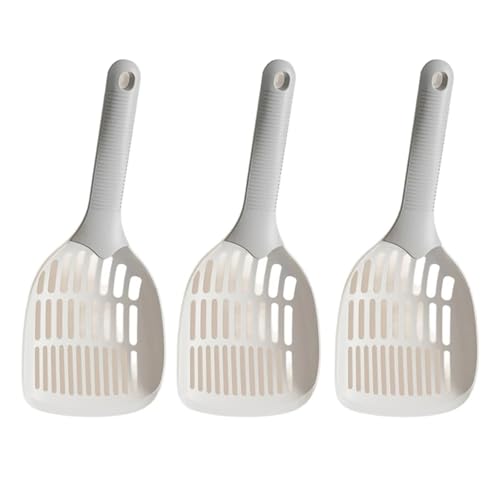FVCTGHZ 3 stücke Lange Griff Katzenstreu Scooper Feine Maschen Katzenstreu Schaufel Mulden Schaufel for Einfache Reinigung(Gray 3PC) von FVCTGHZ