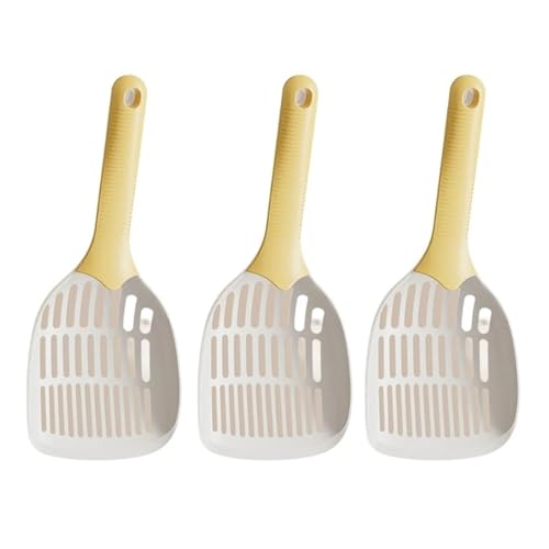 FVCTGHZ 3 stücke Lange Griff Katzenstreu Scooper Feine Maschen Katzenstreu Schaufel Mulden Schaufel for Einfache Reinigung(Yellow 3PC) von FVCTGHZ