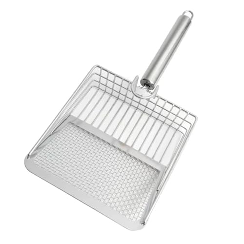 FVCTGHZ Katzenstreu Schaufel Edelstahl Holzgriff Einfach Zu Rost Waschbar Kätzchen Toilette Reinigung(Gray) von FVCTGHZ