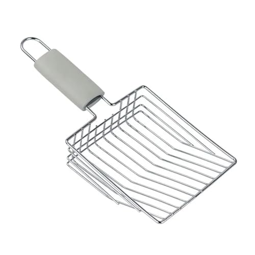 FVCTGHZ Katzenstreuschaufel, Holzgriff, Metallschaufel mit Haken, tragbare Siebtoilette aus Edelstahl(B-small) von FVCTGHZ