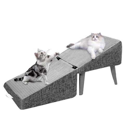 FVPKYUR Faltbare Hunderampe, 2-stufige, rutschfeste Haustiertreppe, Haustiertreppe Für Kleine Hunde, Kätzchenrampe, Tragbare Katzentreppe, Multifunktionale Tierrampe Für Bett, Couch, Sofa Und Auto von FVPKYUR