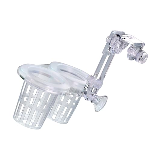FVPKYUR Fischtankpflanzer, Aquarium Pflanzentöpfe | Klarer Wasserpflanzentopf mit Loch,Hydroponische Doppelbecher, Wasserzubehör, einstellbar von FVPKYUR