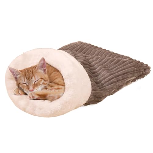 FVPKYUR Katzensackbett, Katzenkuschelsack | Warmes Katzenbett für den Winter,Bequemer, weicher, gemütlicher Haustiermatten-Unterlagesack aus Plüsch für Kätzchen und Welpen im Innen- und Außenbereich FVPKYUR Katzensackbett, Katzenkuschelsack | Warmes Katzenbett für den Winter,Bequemer, weicher, gemütlicher Haustiermatten-Unterlagesack aus Plüsch für Kätzchen und Welpen im Innen- und Außenbereich von FVPKYUR