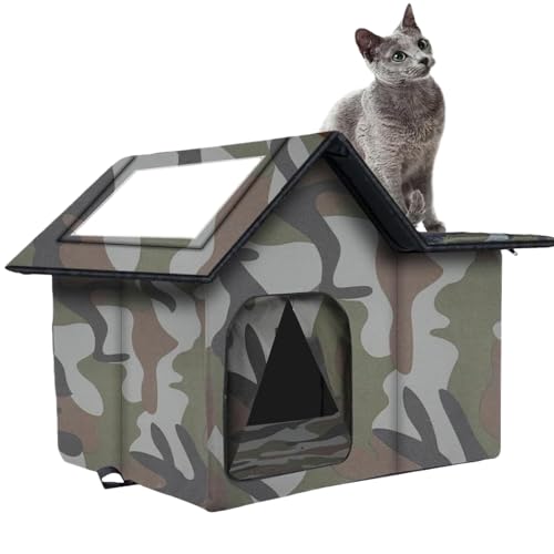 FVPKYUR Outdoor Häuser Für Katzen | Wetterfeste Halbgeschlossene Nest Für Draußen Katzen - Isolierte Kätzchen Ruheplatz Unterstand, Haustierzubehör Für Balkon Hof Scheune Garten FVPKYUR Outdoor Häuser Für Katzen | Wetterfeste Halbgeschlossene Nest Für Draußen Katzen - Isolierte Kätzchen Ruheplatz Unterstand, Haustierzubehör Für Balkon Hof Scheune Garten von FVPKYUR