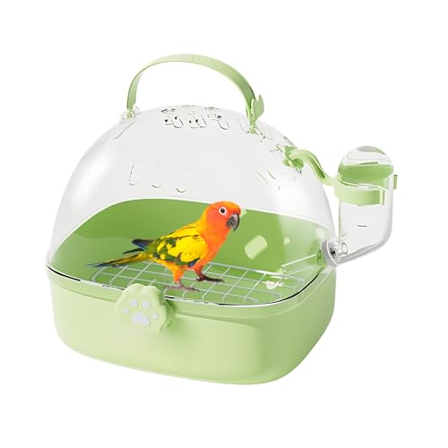FVPKYUR Vogel Reise Transportbox | PVC Kleintierbox mit Trinkflasche | Geräumige Tragutensilien für Haustiervögel | Für Chinchillas, Aras, Conures, Nymphensittiche, Spatzen, Igel, Wellensittiche, von FVPKYUR
