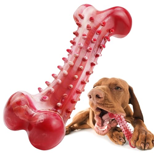 FVSDPEH FVSDPEHDUnzerstörbaresHundespielzeug, Kauknochen Hund, Interaktives Hundeknochenspielzeug, Naturkautschukspielzeug zur Zahnreinigung für Mittelgroße Und Große Hunde von FVSDPEH