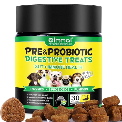 Probiotika für Hunde, weiches kaubares Hundeprobiotikum für Hunde Verdauungsenzyme, Darmgesundheit, Hefegleichgewicht, Immunsystem und allgemeine Gesundheitsunterstützung (30 Soft Chews) von FVVSIEDK