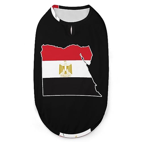 Ägypten Ägyptische Flagge Landkarte Haustiere Shirt Weste Süßes Hunde-Tanktop Weiches ärmelloses T-Shirt für Welpen Kitty Katzen M von FWJZDSP