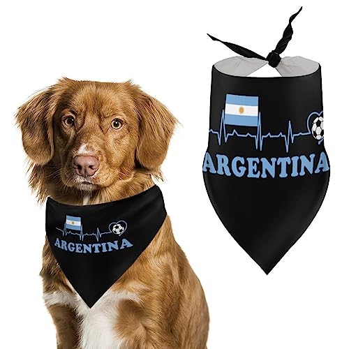 Argentinischer Fußball-Herzschlag, Hunde-Bandanas, dreieckige Hundelätzchen, niedlicher Haustier-Schal, Halstuch für kleine, mittelgroße und große Haustiere von FWJZDSP