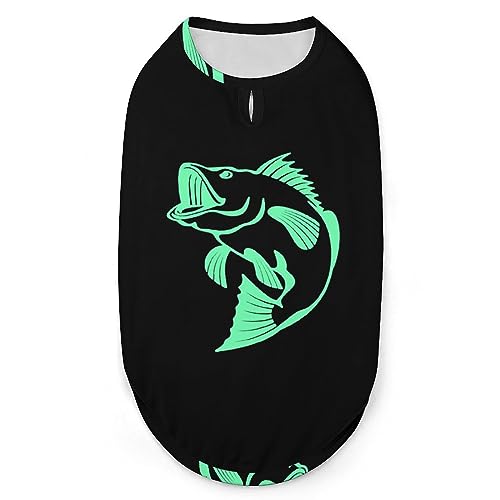 Bass Fishing Pets Shirt Weste Süßes Hunde-Tanktop Weiches ärmelloses T-Shirt für Welpen Kitty Katzen M von FWJZDSP