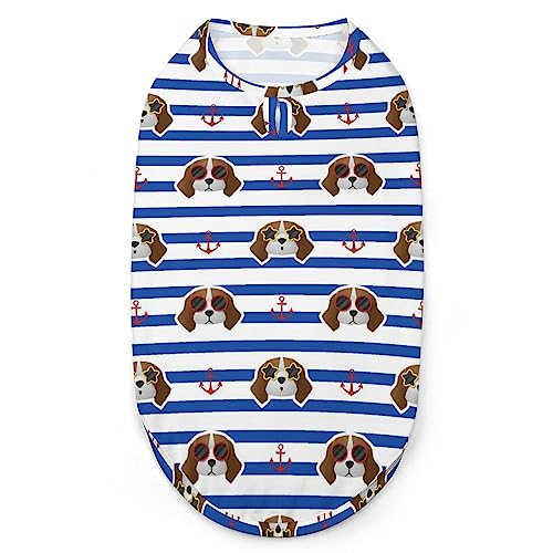 Beagle-Hunde-Hunde-Shirts, Haustier-Bedruckte Kleidung, Sommer-T-Shirts, atmungsaktives Pullover-Tanktop für kleine Hunde und Katzen von FWJZDSP