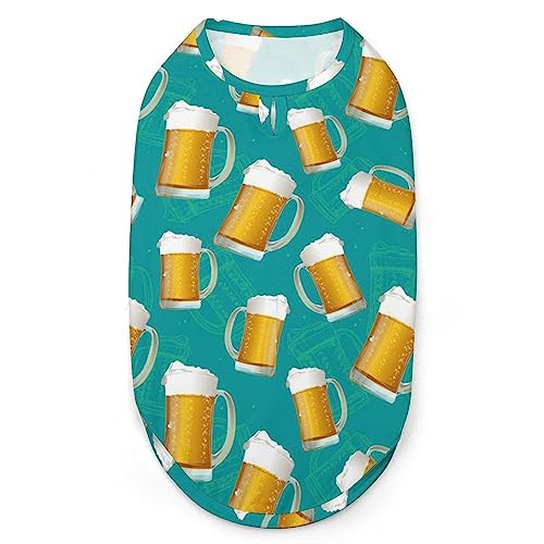Bierkrug-Muster, Hunde-Shirts, Haustier-Bedruckte Kleidung, Sommer-T-Shirts, atmungsaktives Pullover-Tanktop für kleine Hunde und Katzen Bierkrug-Muster, Hunde-Shirts, Haustier-Bedruckte Kleidung, Sommer-T-Shirts, atmungsaktives Pullover-Tanktop für kleine Hunde und Katzen von FWJZDSP