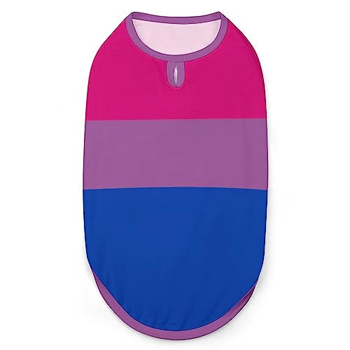 Bisexuelle Pride LGBT-Flagge Hunde-Shirts, Haustier-Bedruckte Kleidung, Sommer-T-Shirts, atmungsaktives Pullover-Tank-Top für kleine Hunde und Katzen von FWJZDSP