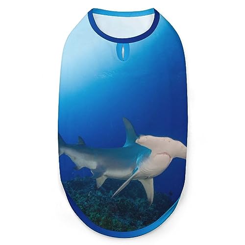Blaues Hammerhai-Haustier-Shirt, Weste, süßes Hunde-Tanktop, weiches ärmelloses T-Shirt für Welpen, Kätzchen, Katzen, XL Blaues Hammerhai-Haustier-Shirt, Weste, süßes Hunde-Tanktop, weiches ärmelloses T-Shirt für Welpen, Kätzchen, Katzen, XL von FWJZDSP