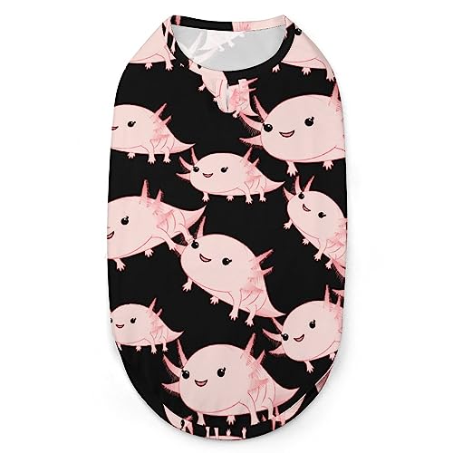 Cartoon rosa Axolotl Hund Shirts Haustier Bedruckte Kleidung Sommer T-Shirts atmungsaktiv Pullover Tank Top für kleine Hunde Katzen von FWJZDSP