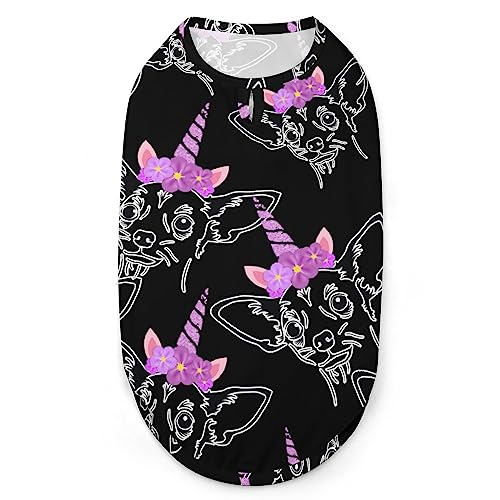 Chihuahua-Einhorn-Hunde-Shirts, Haustier-Bedruckte Kleidung, Sommer-T-Shirts, atmungsaktives Pullover-Tanktop für kleine Hunde und Katzen Chihuahua-Einhorn-Hunde-Shirts, Haustier-Bedruckte Kleidung, Sommer-T-Shirts, atmungsaktives Pullover-Tanktop für kleine Hunde und Katzen von FWJZDSP