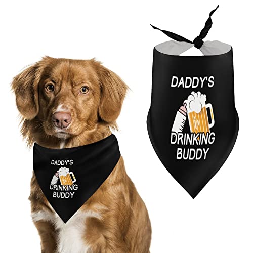 Daddy's Drinking Buddy Hunde-Bandanas, dreieckige Hundelätzchen, niedlicher Haustier-Schal, Kopftuch für kleine, mittelgroße und große Haustiere von FWJZDSP