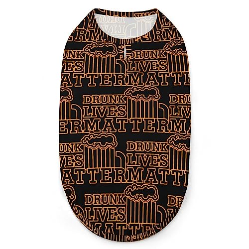 Drunk Lives Matter Hunde-Shirts, Bedruckte Kleidung für Haustiere, Sommer-T-Shirts, atmungsaktives Pullover-Tanktop für kleine Hunde und Katzen Drunk Lives Matter Hunde-Shirts, Bedruckte Kleidung für Haustiere, Sommer-T-Shirts, atmungsaktives Pullover-Tanktop für kleine Hunde und Katzen von FWJZDSP