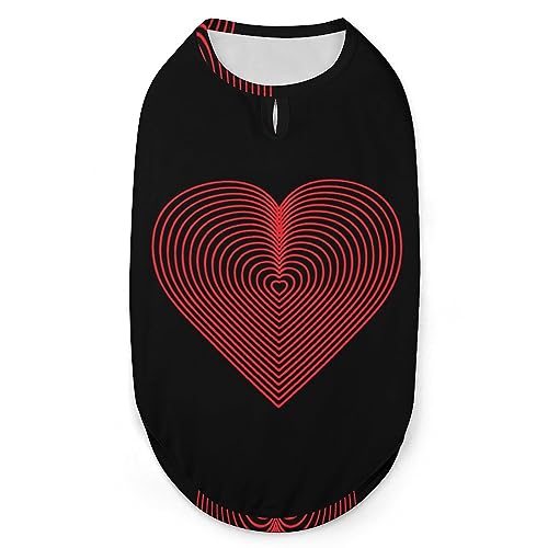 Fingerabdruck-Herz, Haustier-Shirt, Weste, süßes Hunde-Tanktop, weiches ärmelloses T-Shirt für Welpen, Kätzchen, Katzen, L von FWJZDSP